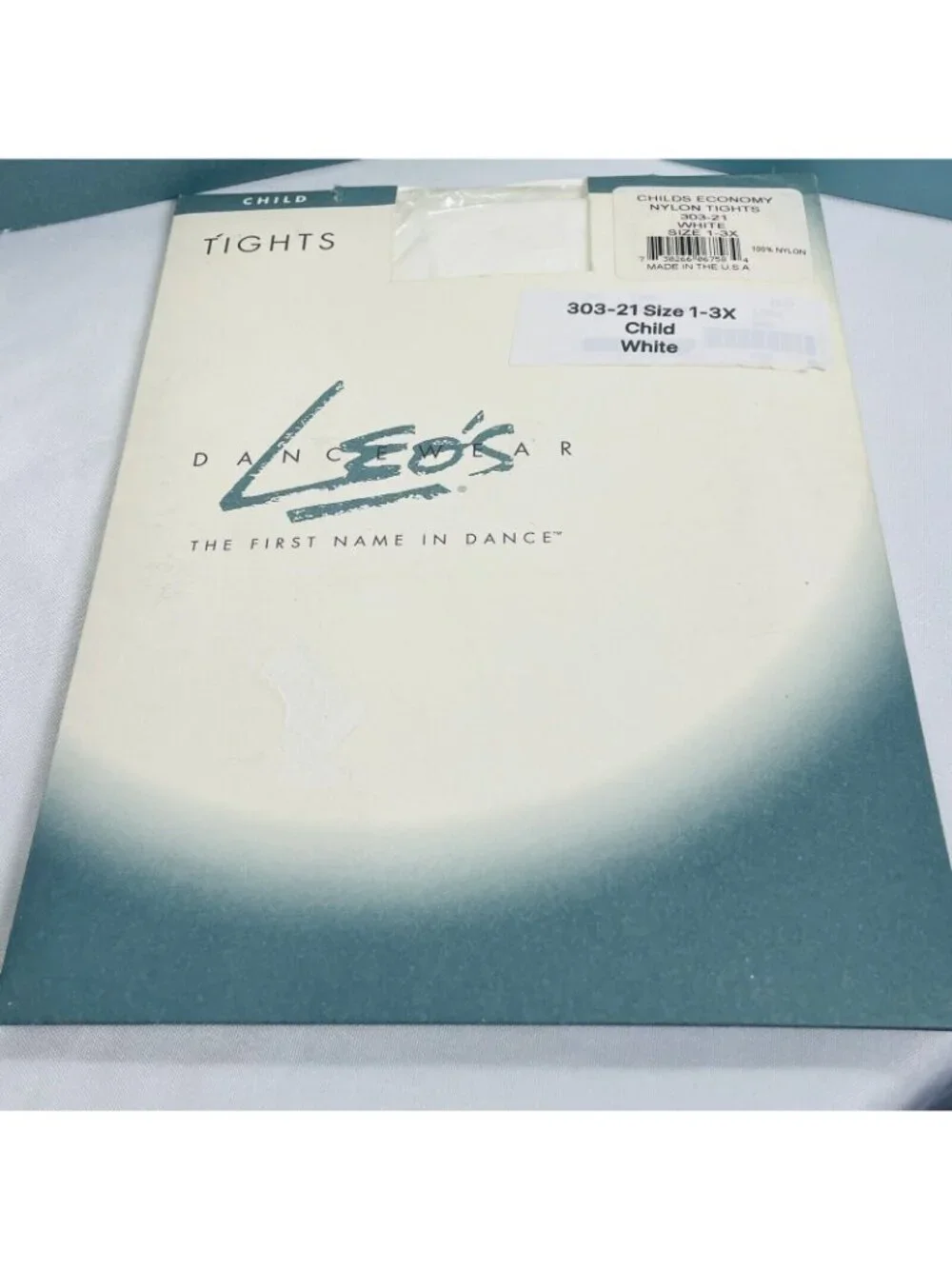 Leo’s Dance wear dance tights size 1-3x White Nylon little girl USA made 3 Packs